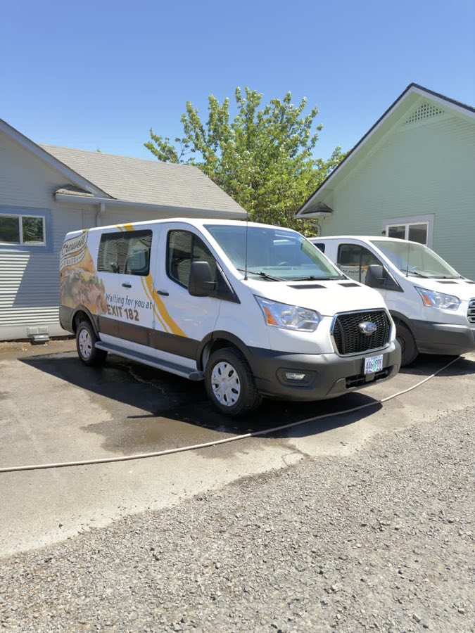 Creswell Bakery van detailed on site as part of a fleet visit